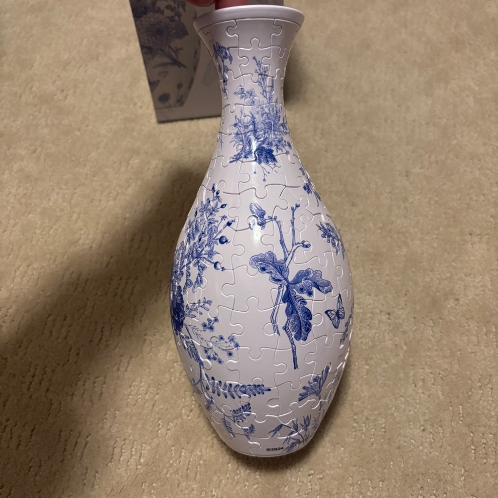 Blue and White Floral Puzzle Vase